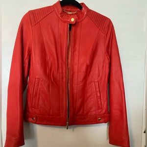 red leather jacket